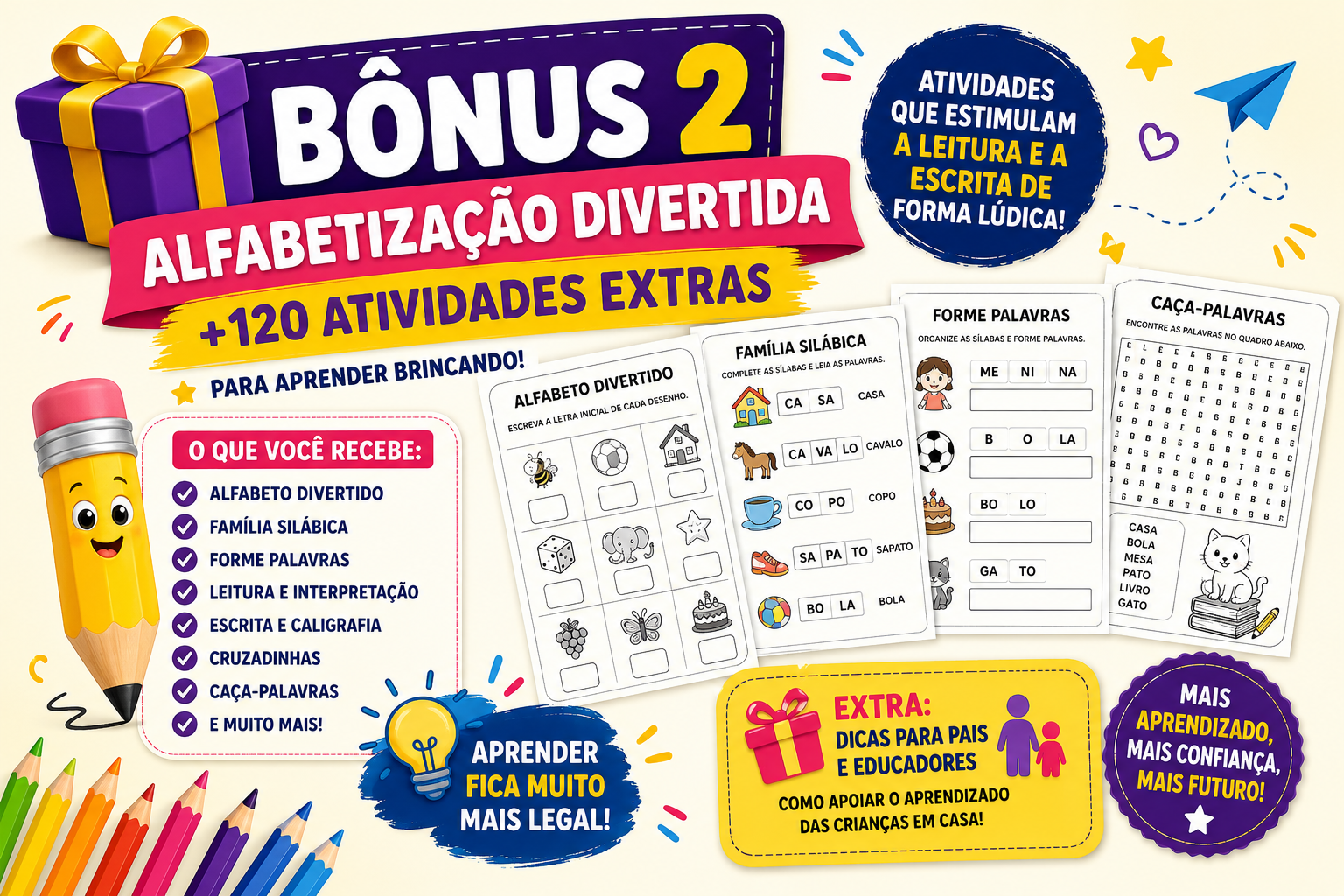 Alfabetização Divertida: +120 Atividades Extras